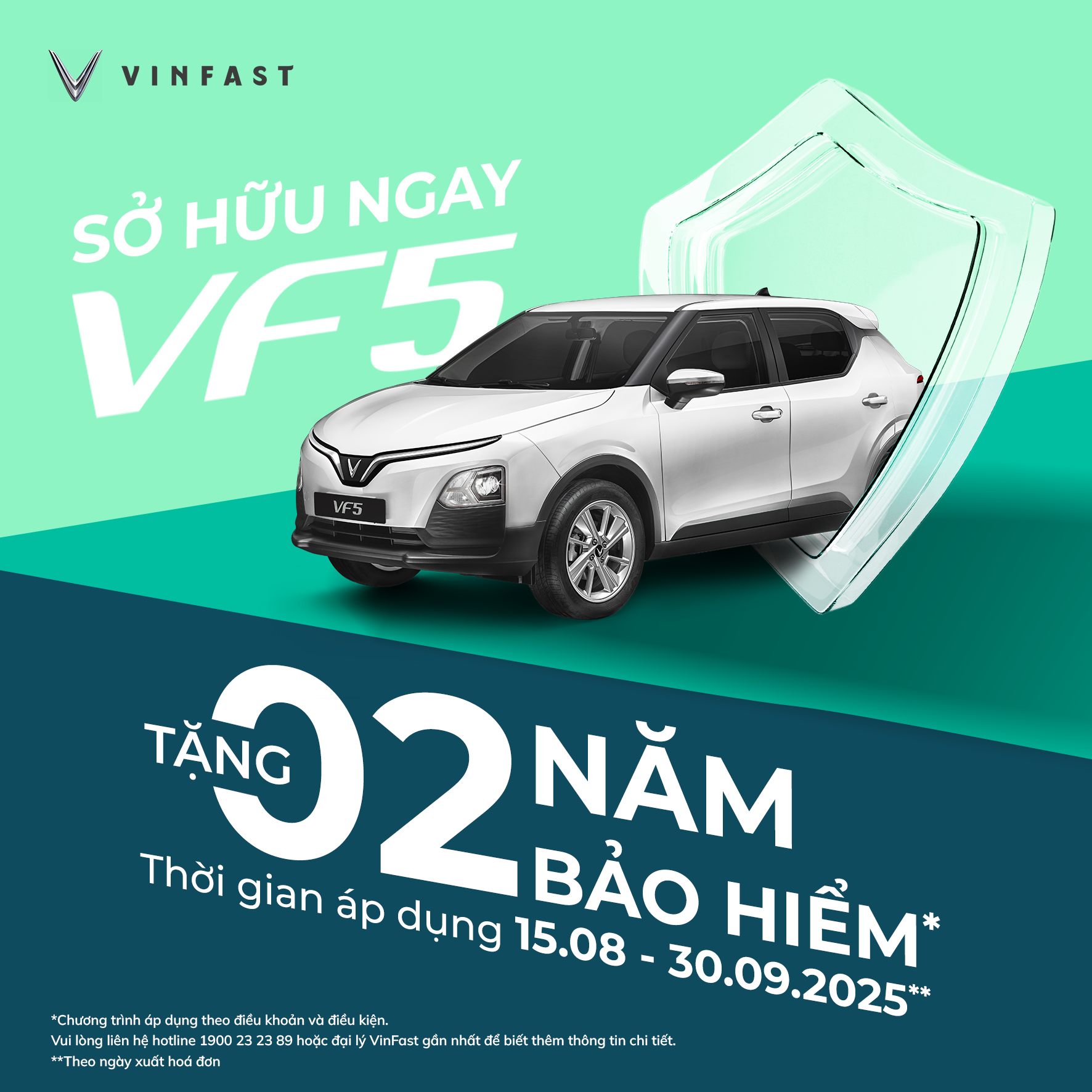 Mua VF 5 hoặc Herio – Nhận Ngay 2 Năm Bảo Hiểm Thân Vỏ hoặc Hỗ Trợ 12 Triệu Đồng
